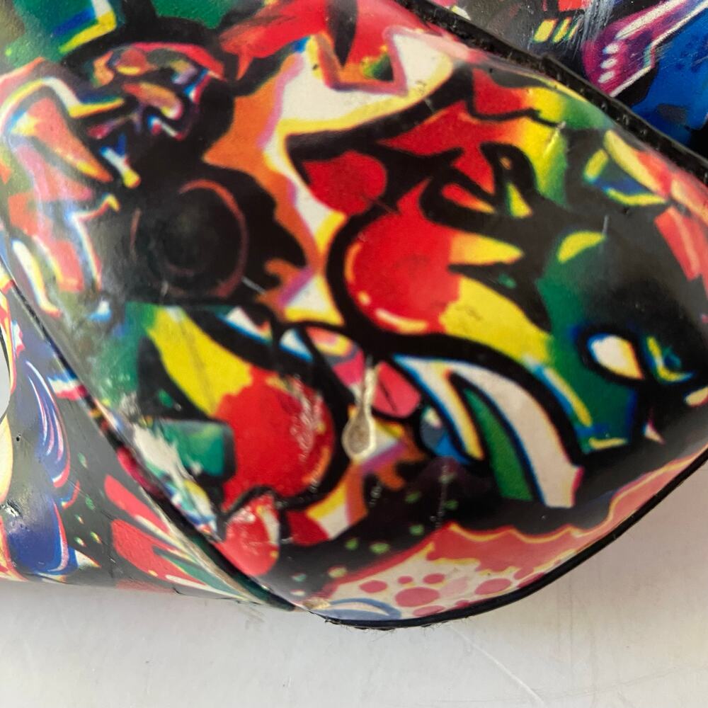 Just Fab Heels Kristal Graffiti Print Stiletto Pumps Pointed Toe Size 8 GUC Read - Picture 12 of 13